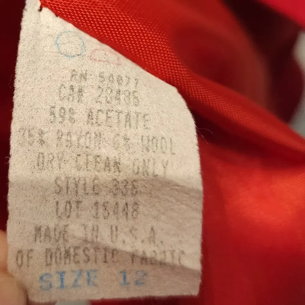 Carol‎ Anderson Red Blazer Jacket Vintage 90's Suit Jacket Women's Size 12